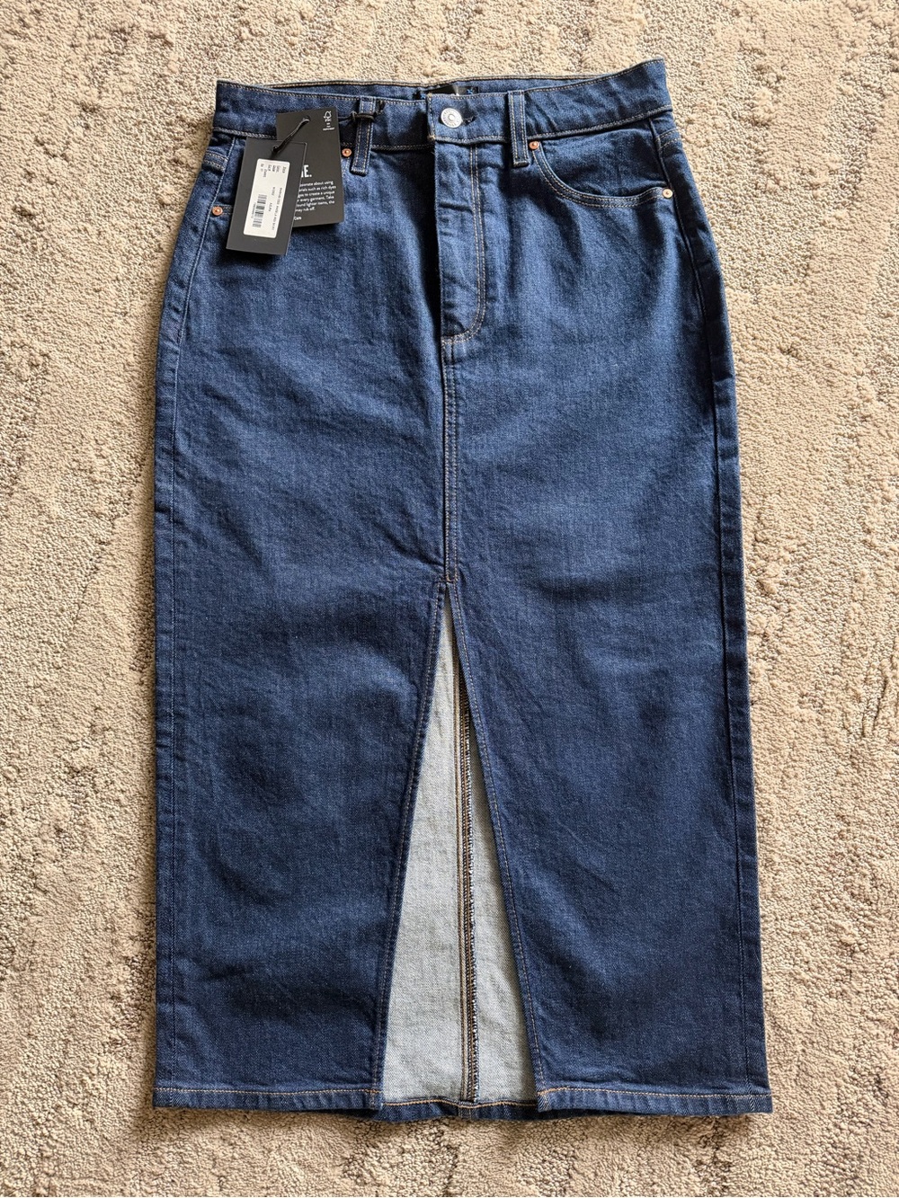 Paige Angela Denim Midi Skirt NWT